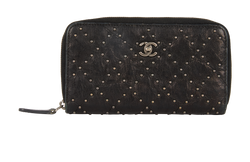 Chanel Studded Wallet, Leather, Black, 20081987(2014-15), AC, 3*